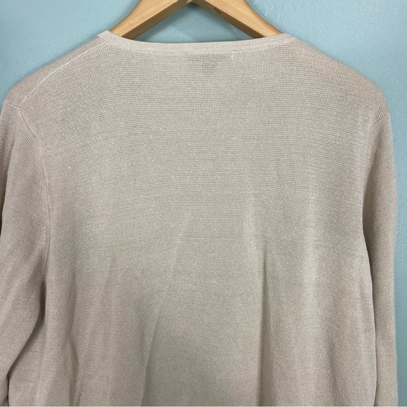 J Crew Juliette Collarless‎ Sweater Blazer Linen Blend Natural Cream Sz XL AM561 - Picture 6 of 8